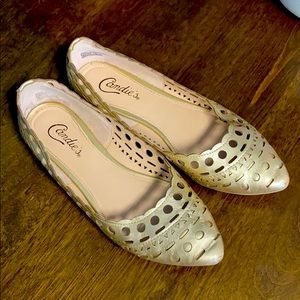 Candies Gold Flats. Size 8. Minimal wear.